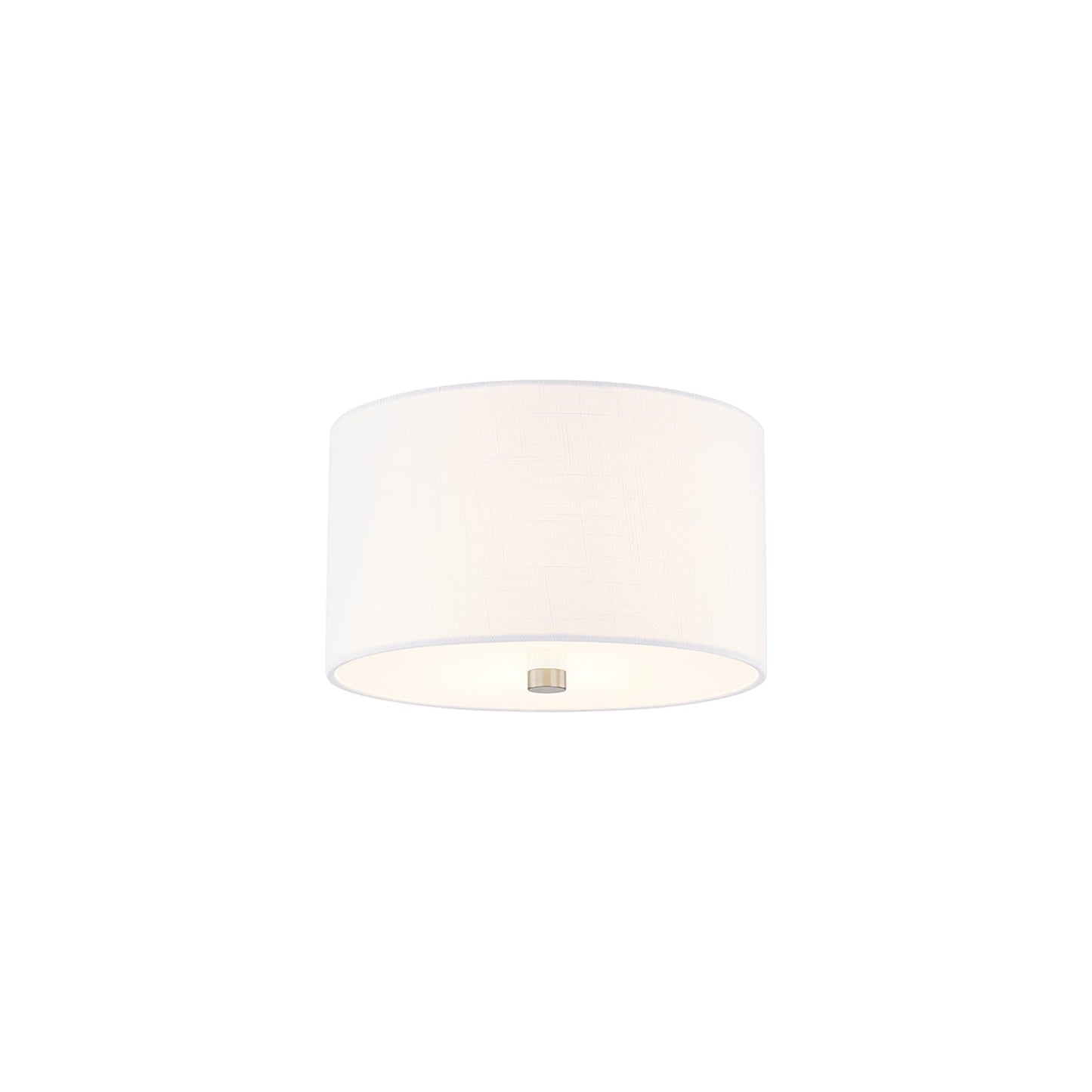 Classic Drum Flush Mount Ceiling Light in Brushed Nickel/White (11-Inch).