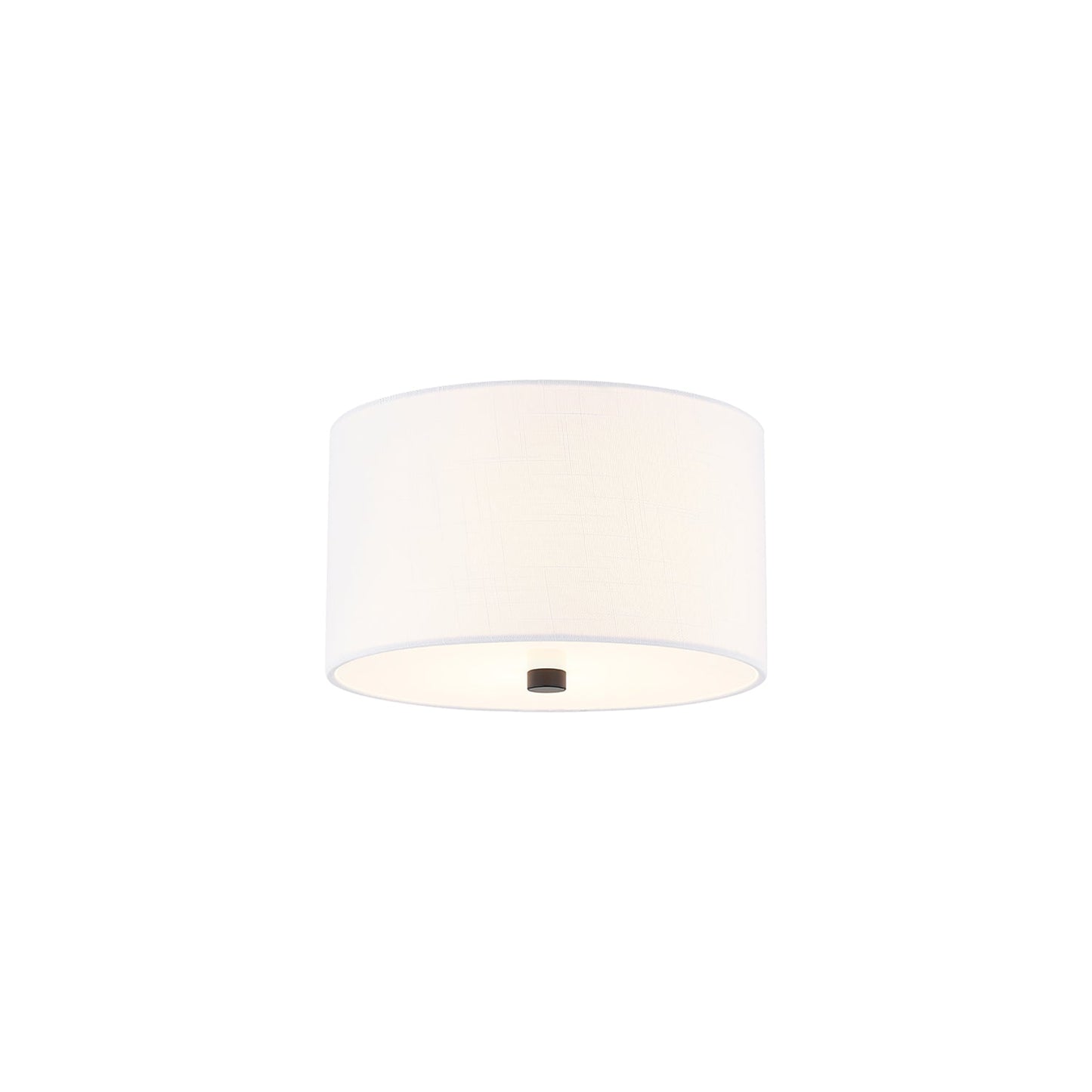 Classic Drum Flush Mount Ceiling Light in Matte Black/White (11-Inch).