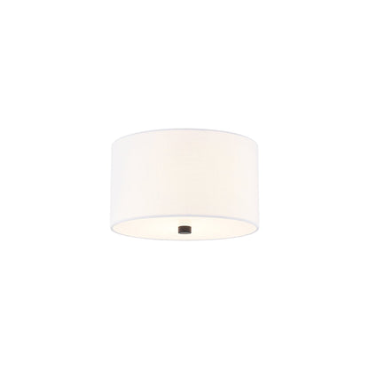 Classic Drum Flush Mount Ceiling Light in Matte Black/White (11-Inch).