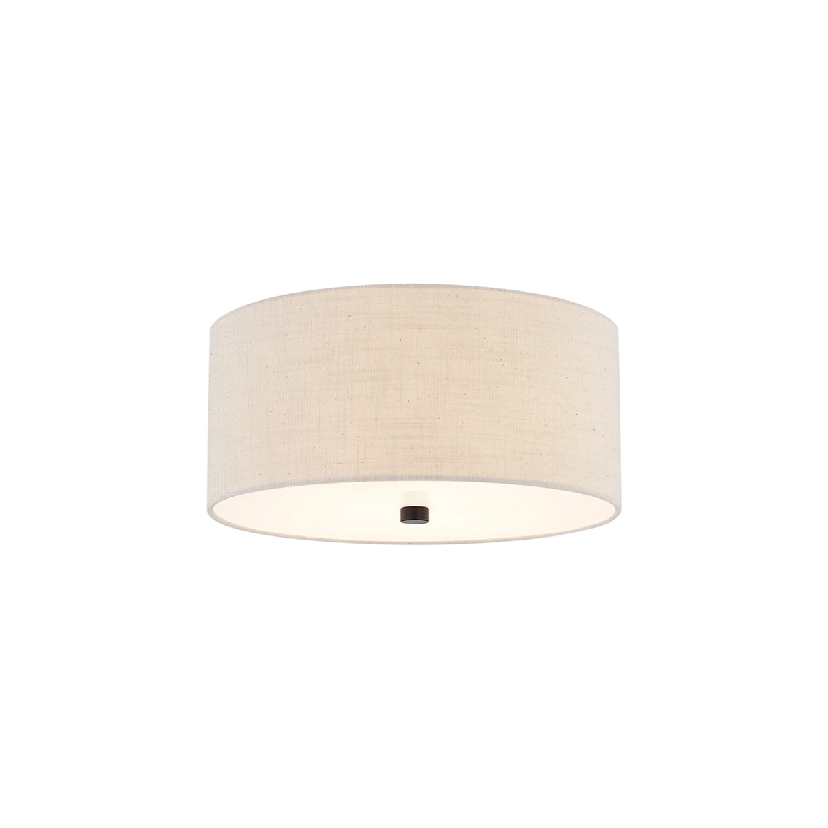 Classic Drum Flush Mount Ceiling Light in Matte Black/Cream (14-Inch).