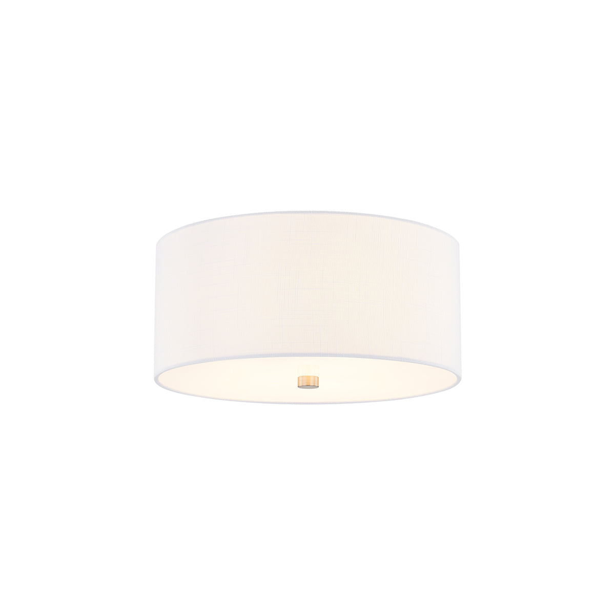 Classic Drum Flush Mount Ceiling Light in Brushed Nickel/White (14-Inch).
