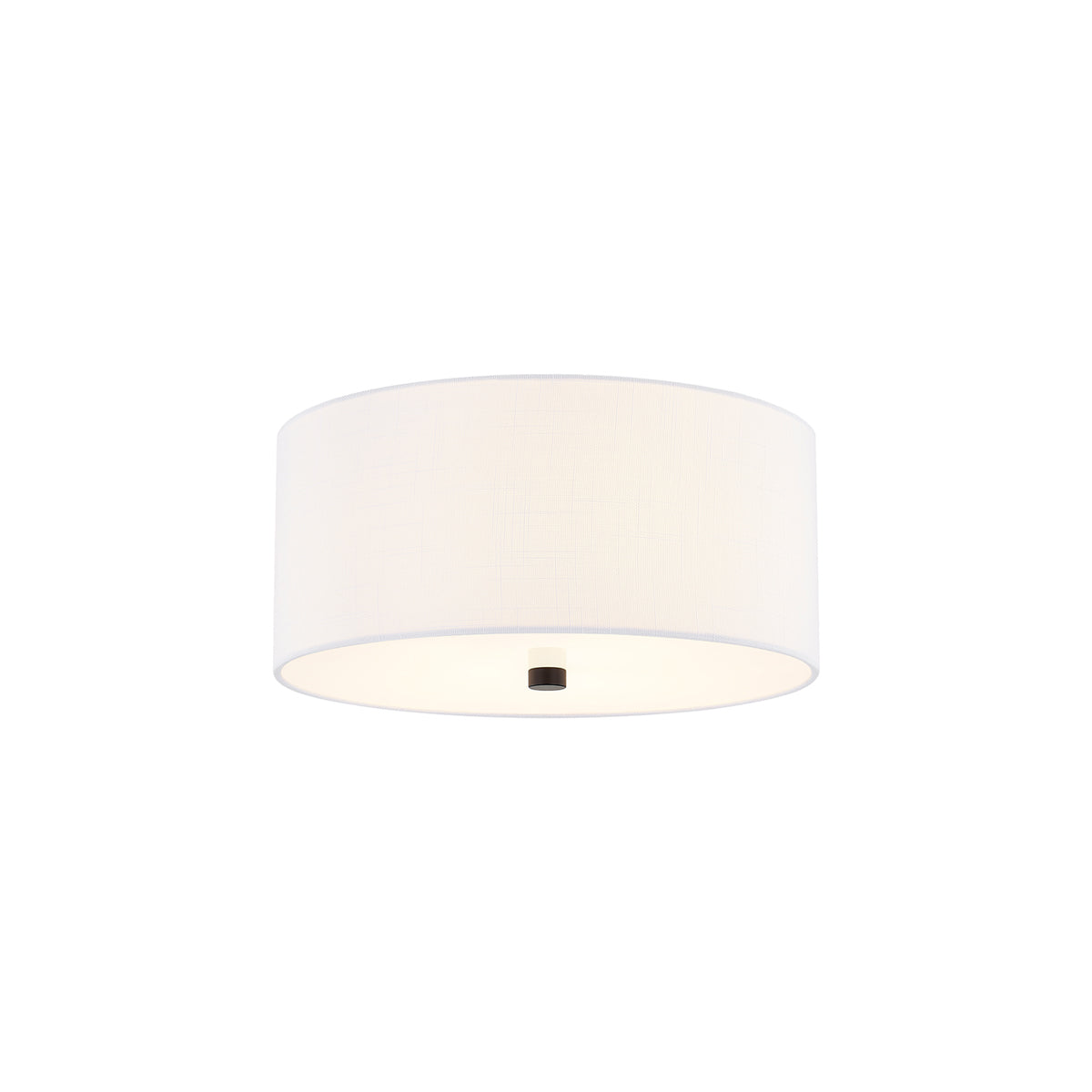 Classic Drum Flush Mount Ceiling Light in Matte Black/White (14-Inch).