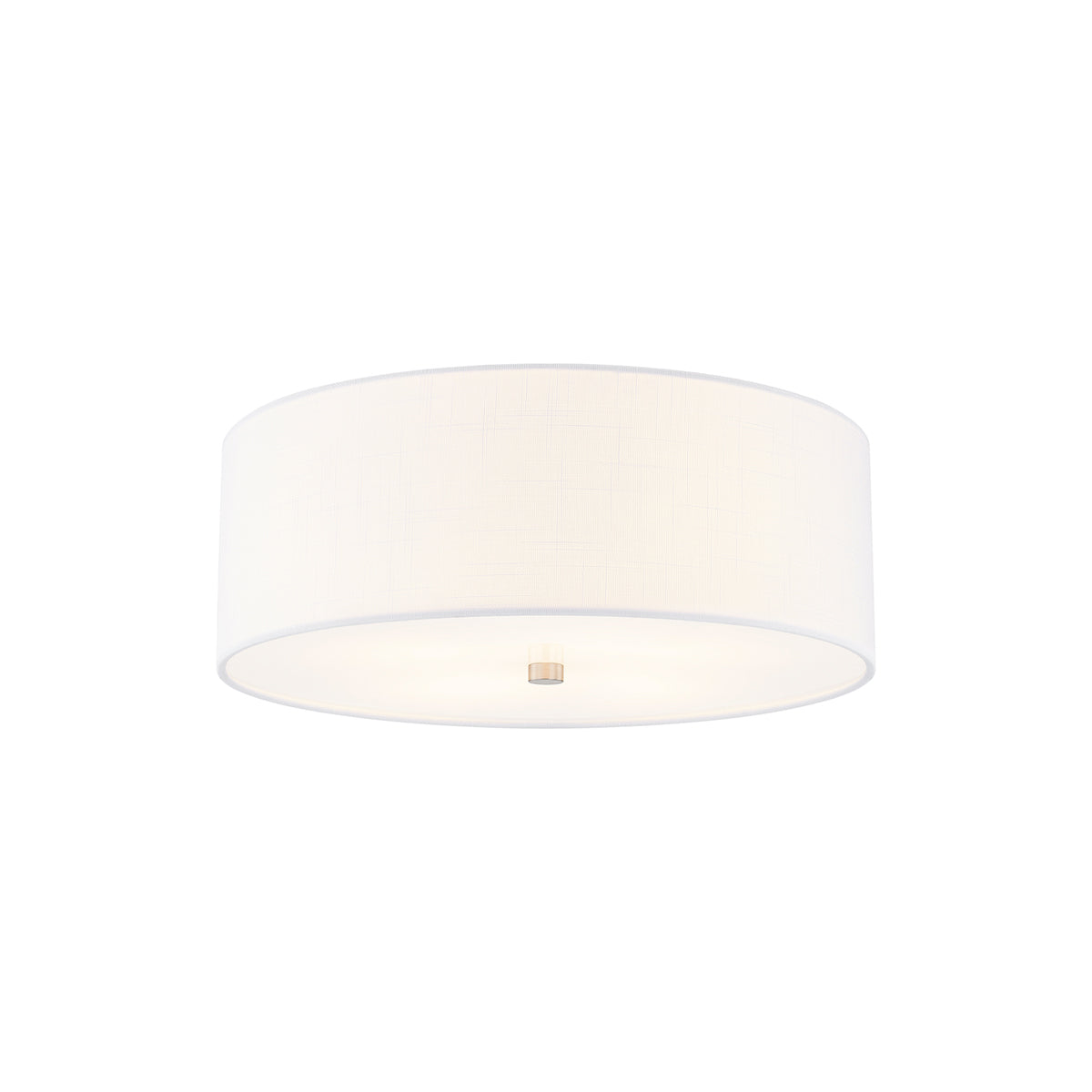 Classic Drum Flush Mount Ceiling Light in Brushed Nickel/White (18-Inch).