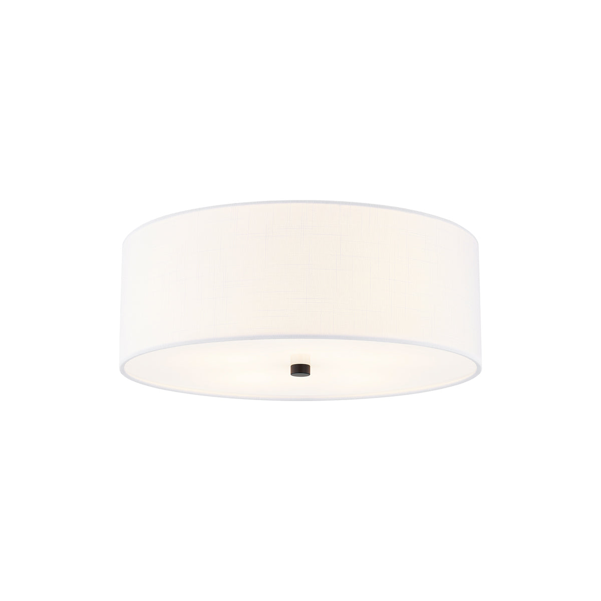 Classic Drum Flush Mount Ceiling Light in Matte Black/White (18-Inch).