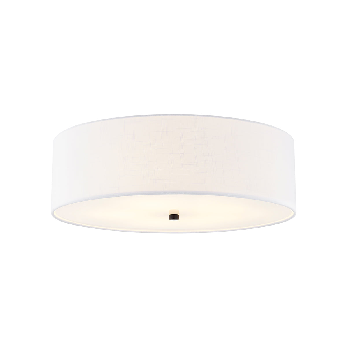 Classic Drum Flush Mount Ceiling Light in Matte Black/White (25-Inch).