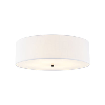Classic Drum Flush Mount Ceiling Light in Matte Black/White (25-Inch).