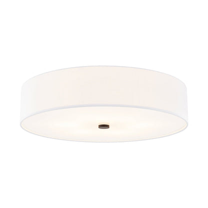 Classic Drum Flush Mount Ceiling Light in Matte Black/White (30-Inch).