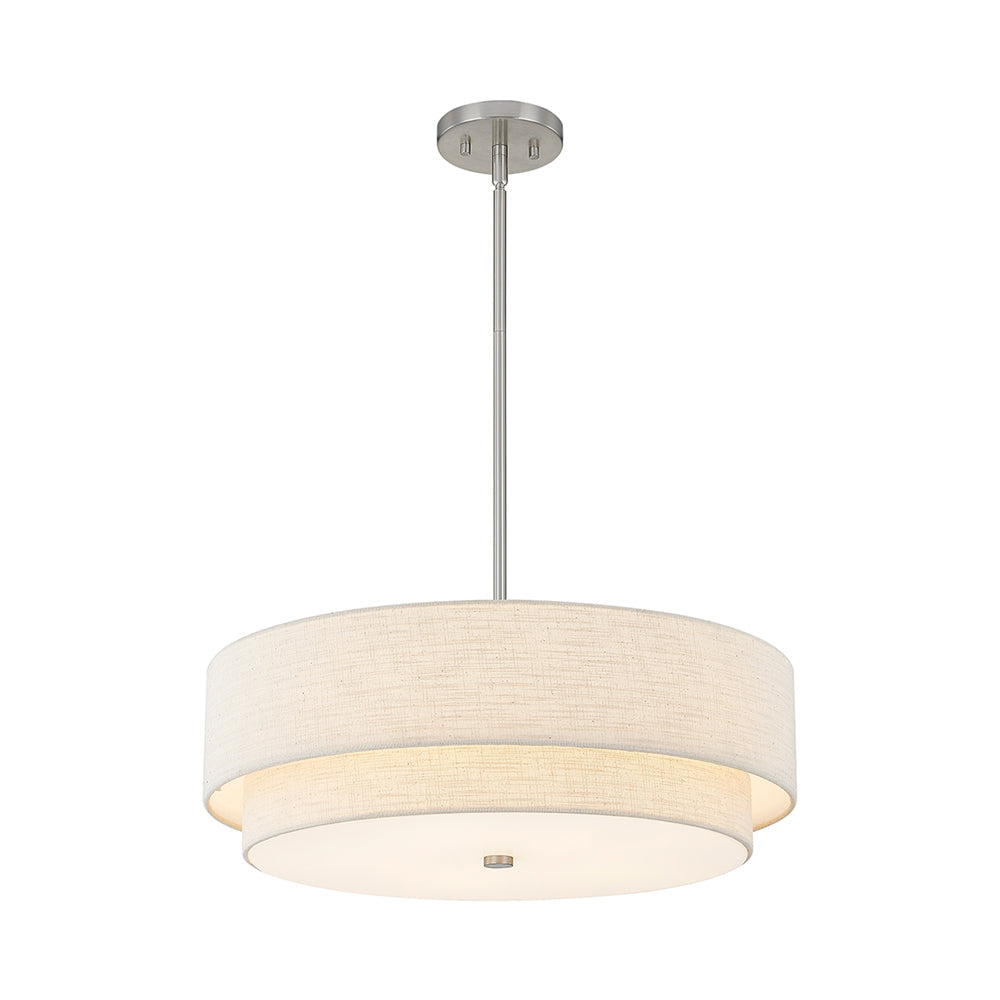 Classic Tiered Drum Pendant Light in Cream.