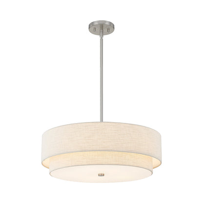 Classic Tiered Drum Pendant Light in Cream.