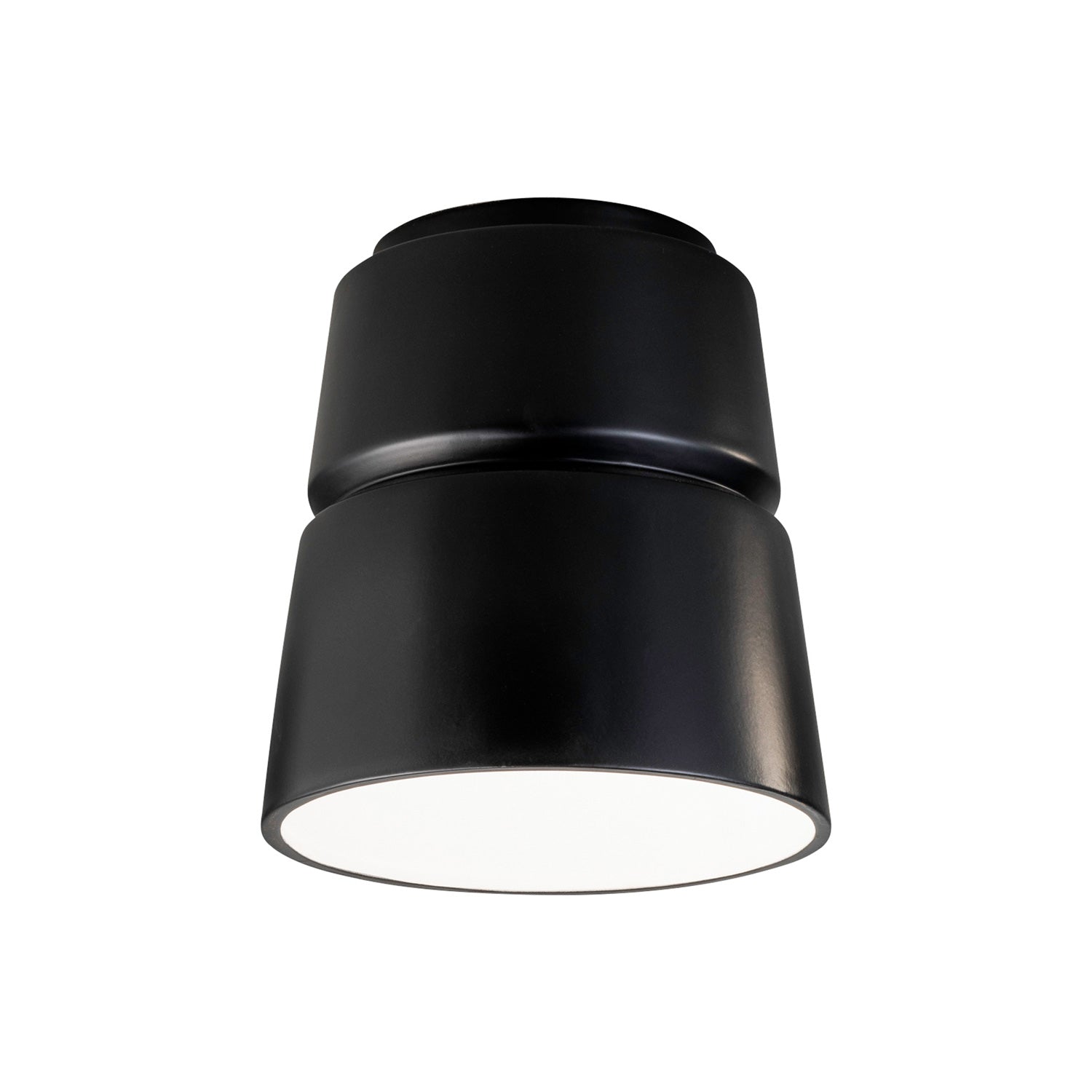 Cone Flush Mount Ceiling Light in Carbon Matte Black.
