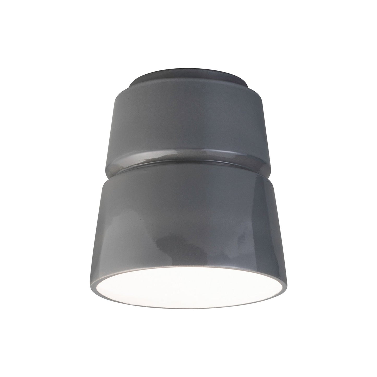 Cone Flush Mount Ceiling Light in Gloss Gray.