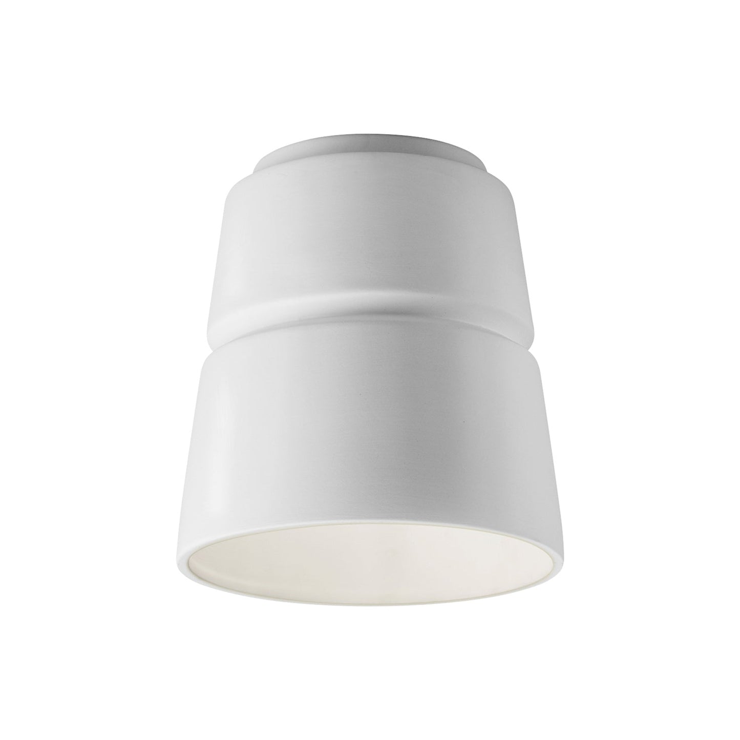 Cone Flush Mount Ceiling Light in Gloss White.
