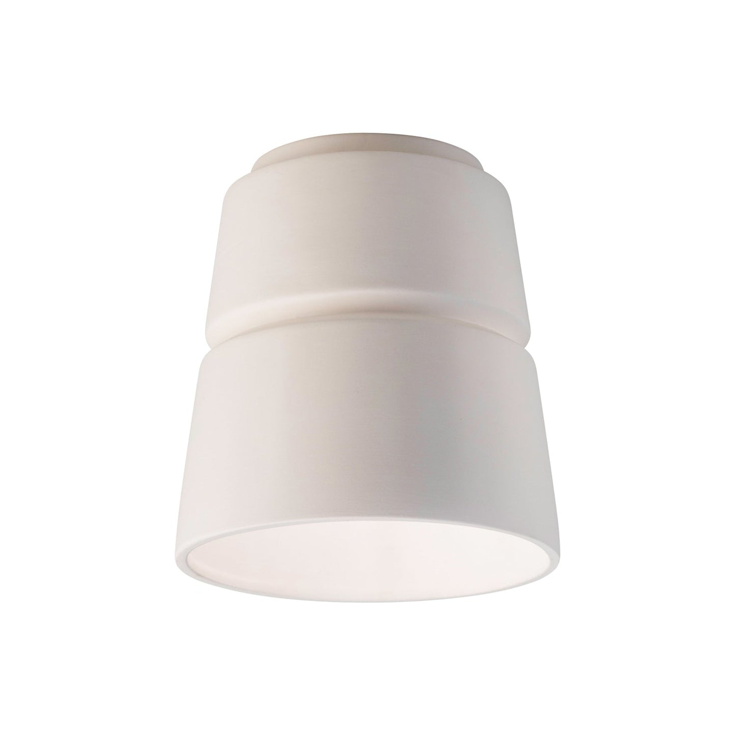 Cone Outdoor Flush Mount Ceiling Light in Unfinished Bisque.