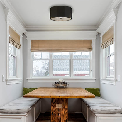 Deca Flush Mount Ceiling Light in restaurant.