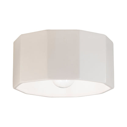 Deca Outdoor Flush Mount Ceiling Light in Matte White.