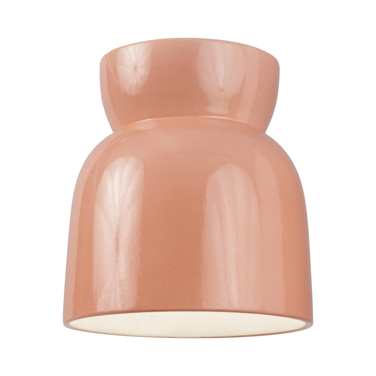 Hourglass Flush Mount Ceiling Light in Gloss Blush.