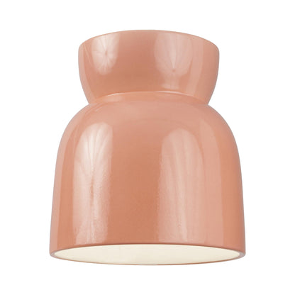 Hourglass Flush Mount Ceiling Light in Gloss Blush.