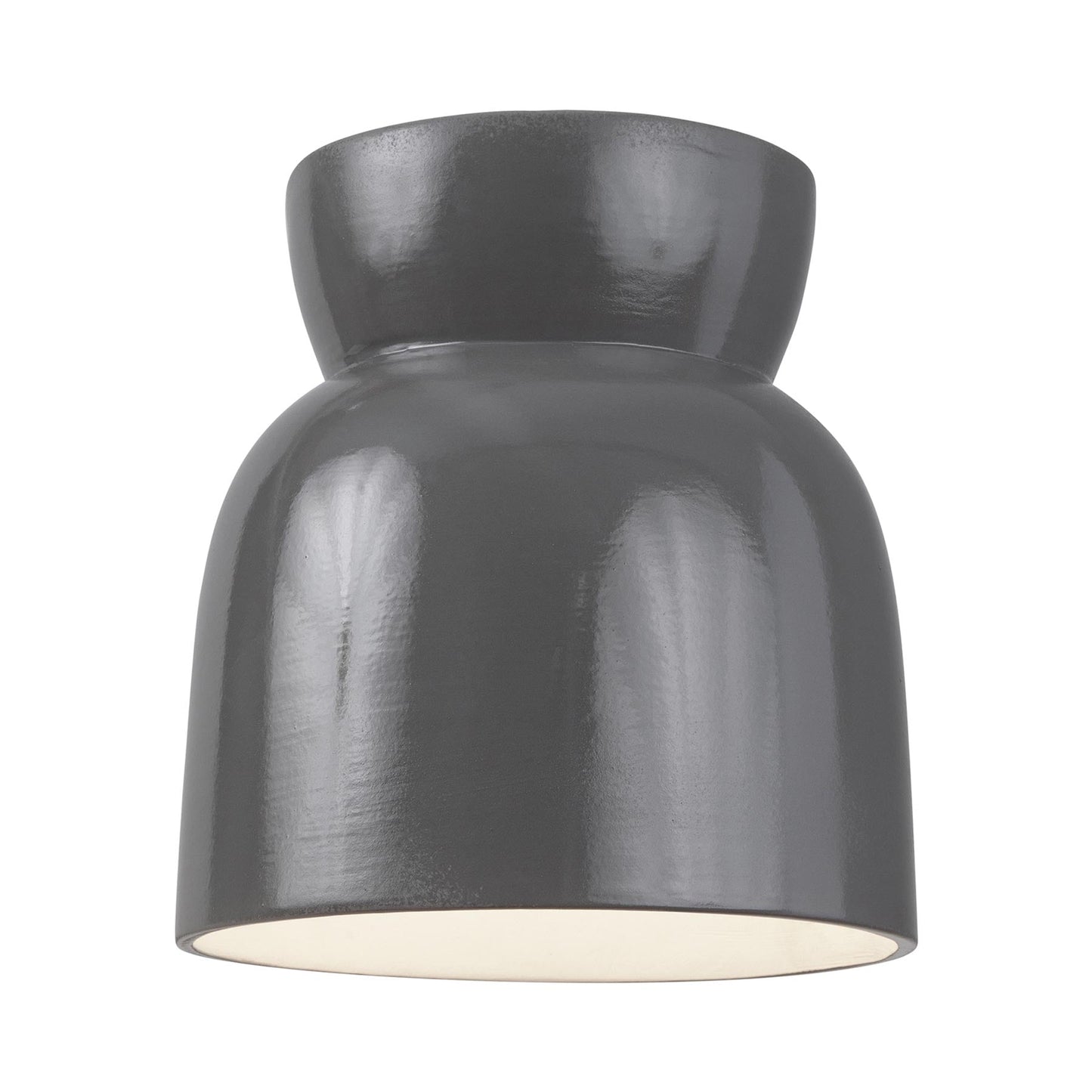 Hourglass Flush Mount Ceiling Light in Gloss Gray.