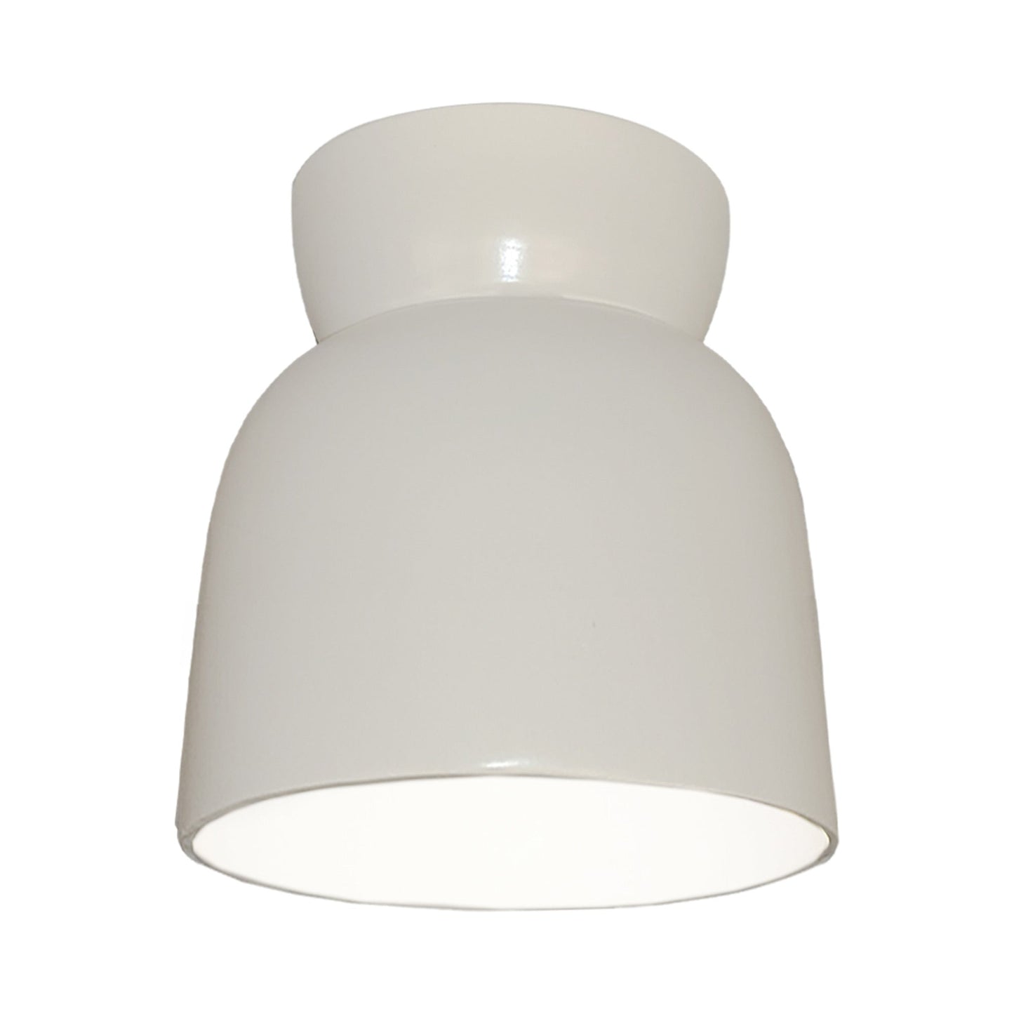 Hourglass Flush Mount Ceiling Light in Gloss White.