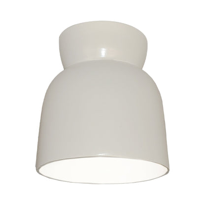 Hourglass Flush Mount Ceiling Light in Gloss White.