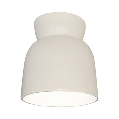 Hourglass Outdoor Flush Mount Ceiling Light in Matte White.