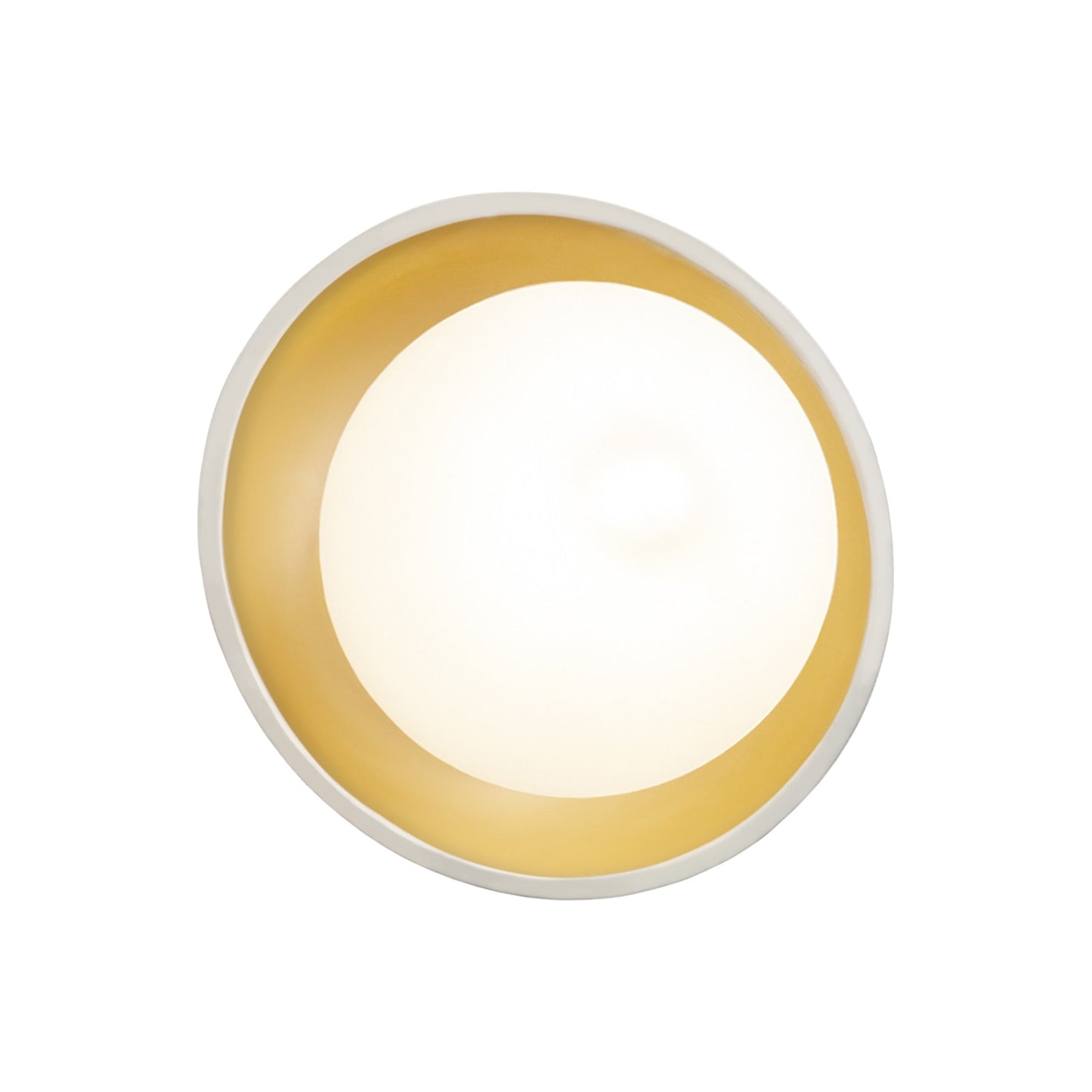 Mini Coupe Wall Light in Matte White/Champagne Gold.