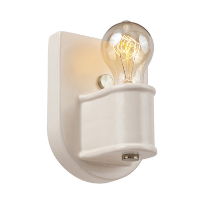 Nouveau Wall Light in Matte White/Brushed Nickel.