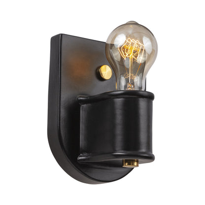 Nouveau Wall Light in Carbon Matte Black/Polished Brass.