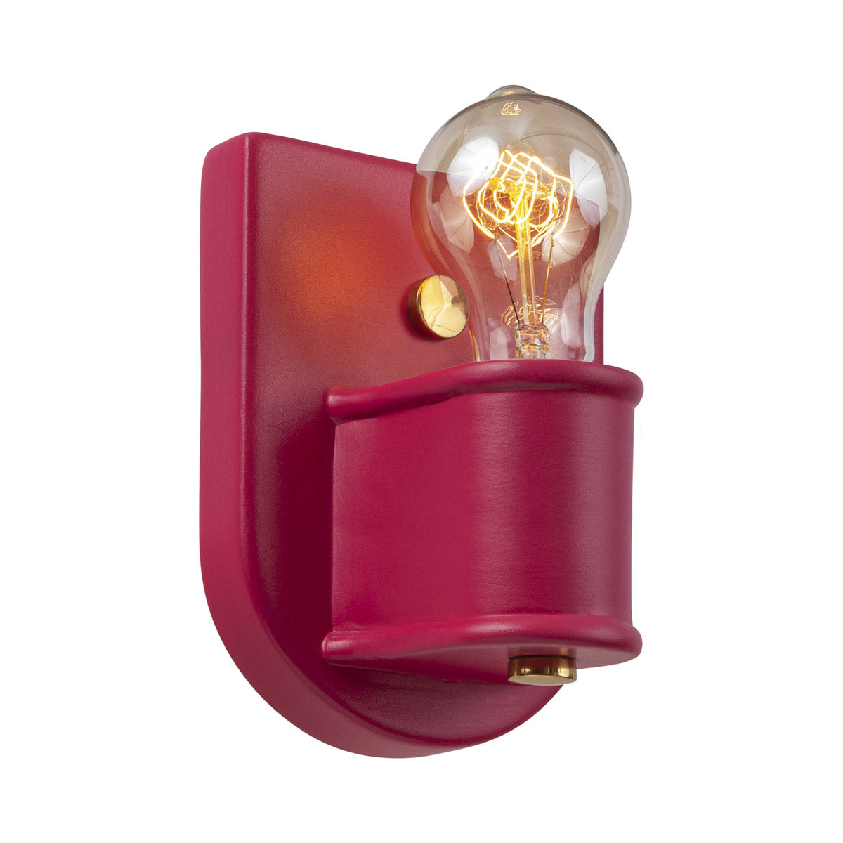 Nouveau Wall Light in Cerise/Polished Brass.
