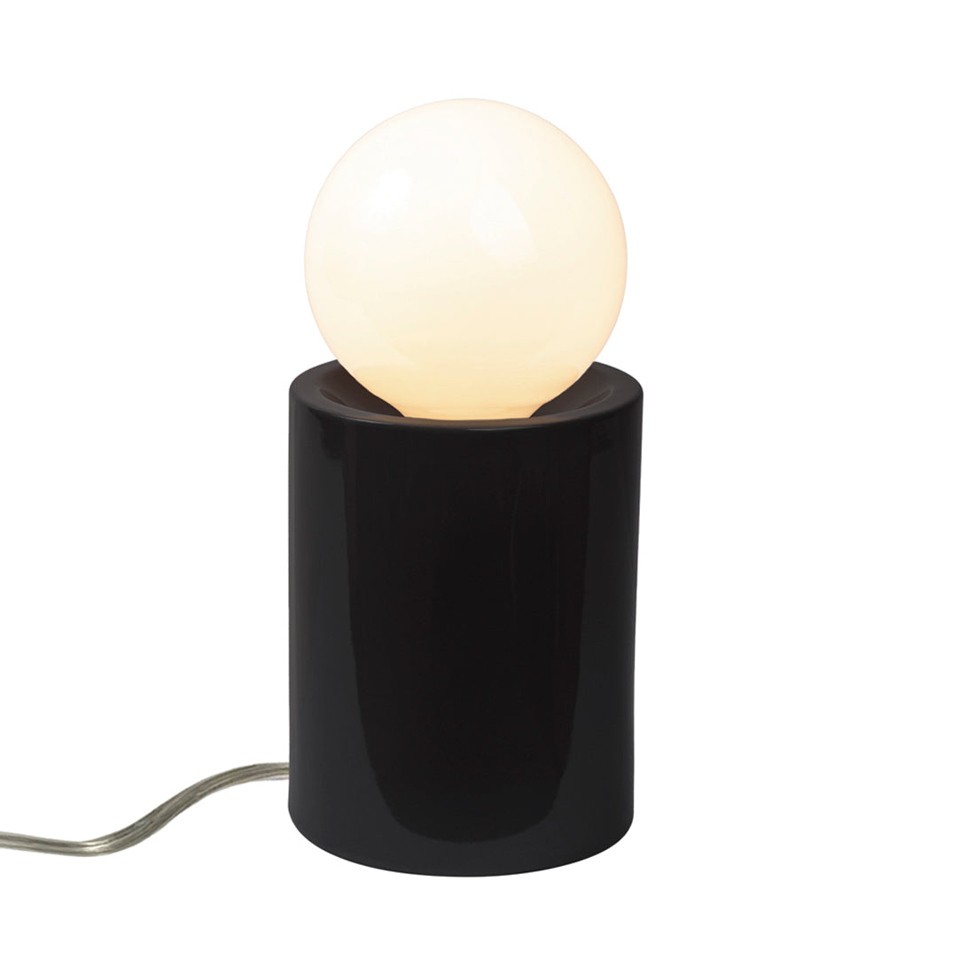 Pillar Portable Table Lamp in Gloss Black.