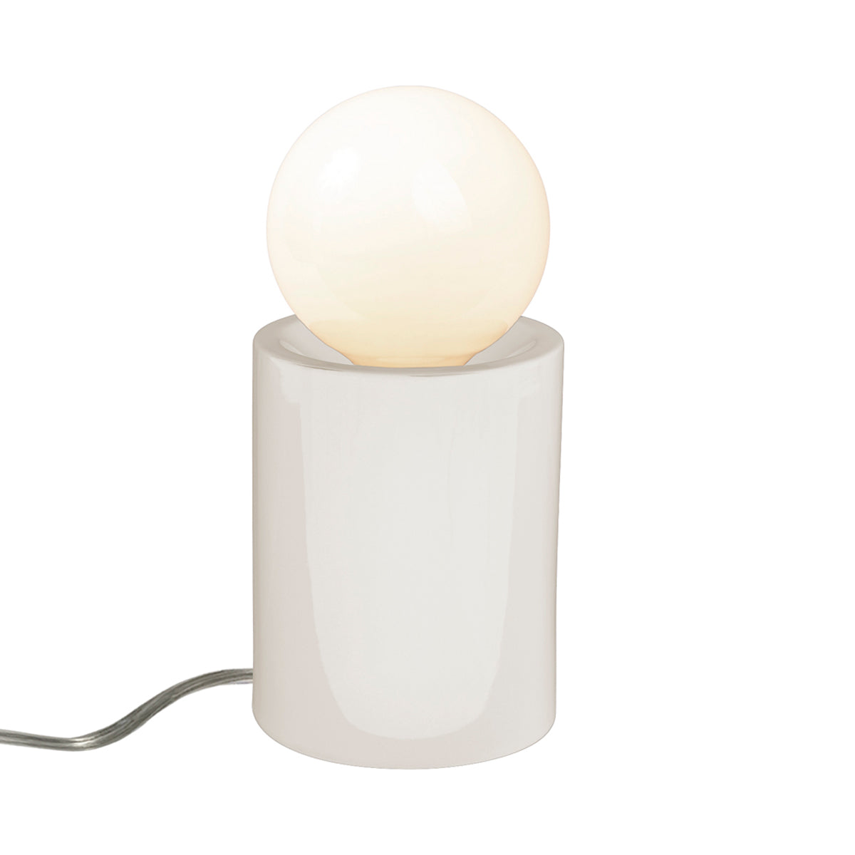 Pillar Portable Table Lamp in Gloss White.