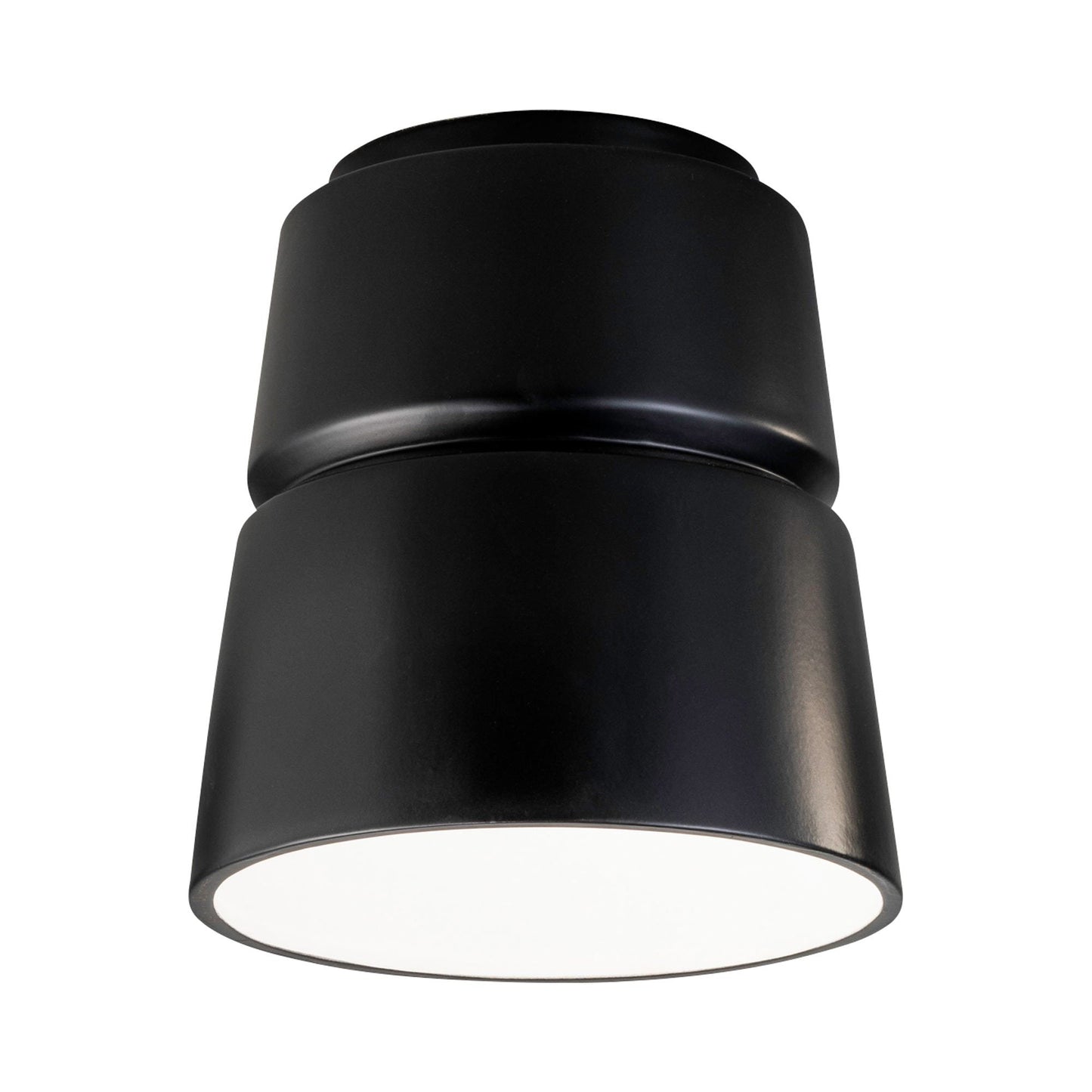 Radiance Cone Flush Mount Ceiling Light in Carbon Matte Black.
