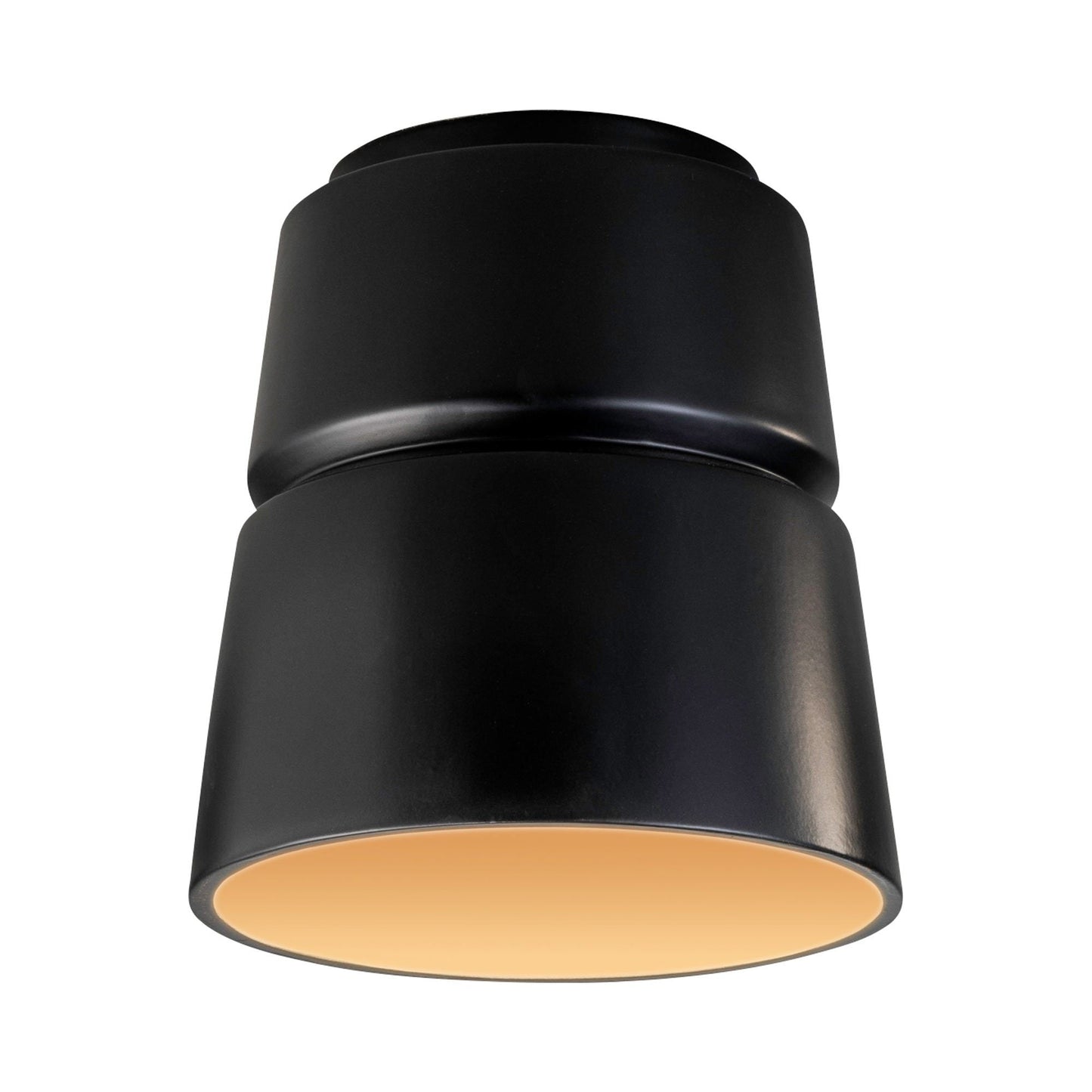 Radiance Cone Flush Mount Ceiling Light in Carbon Matte Black/Champagne Gold.