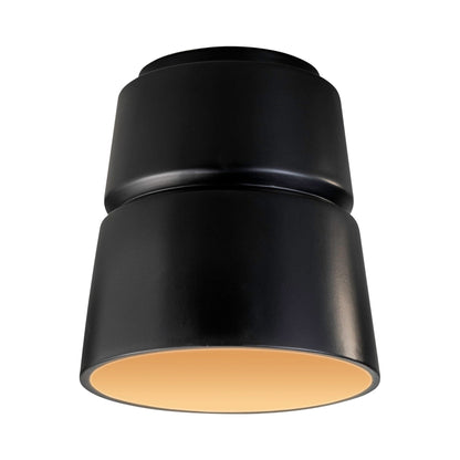 Radiance Cone Flush Mount Ceiling Light in Carbon Matte Black/Champagne Gold.