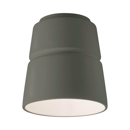 Radiance Cone Flush Mount Ceiling Light in Pewter Green.