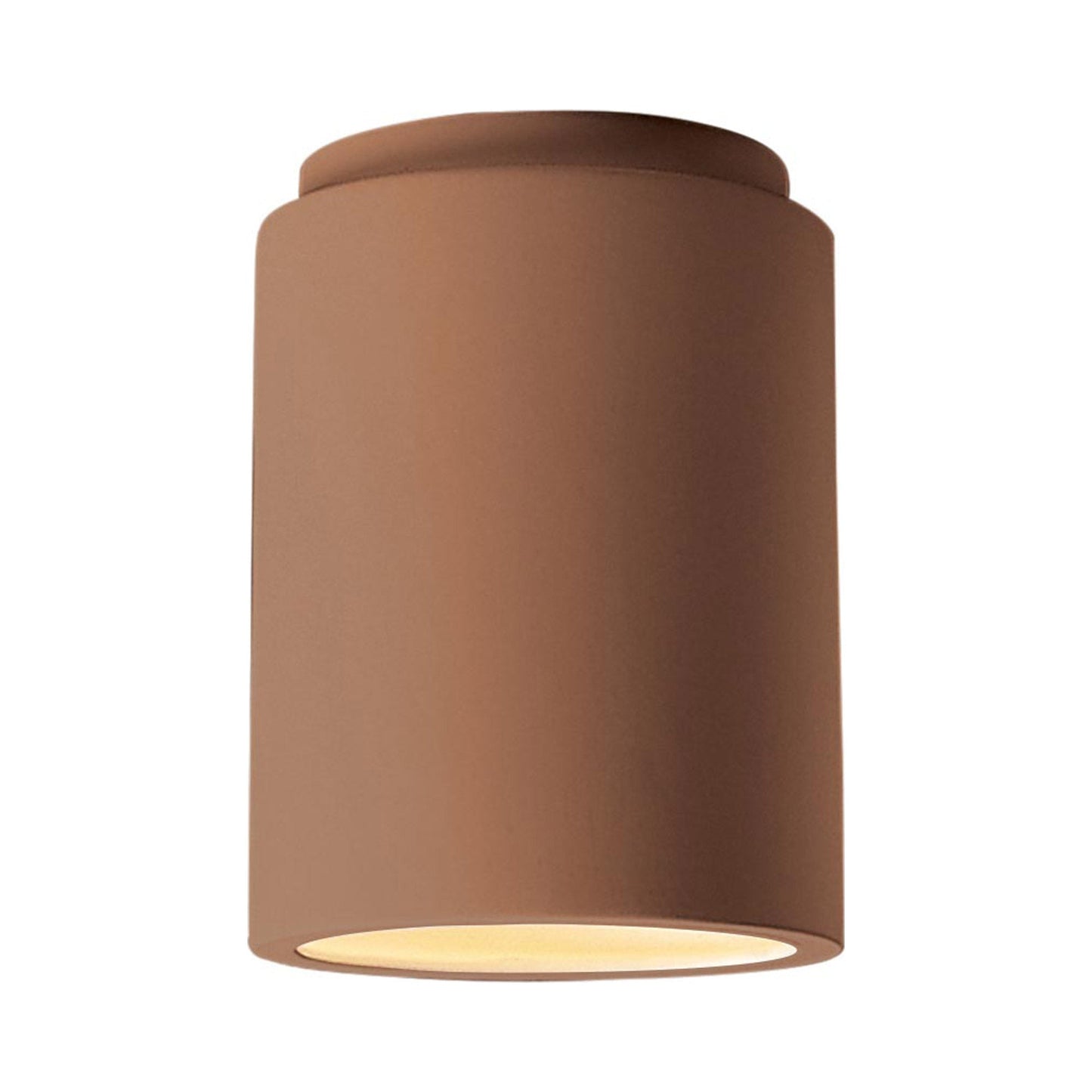 Radiance Cylinder Flush Mount Ceiling Light in Adobe.