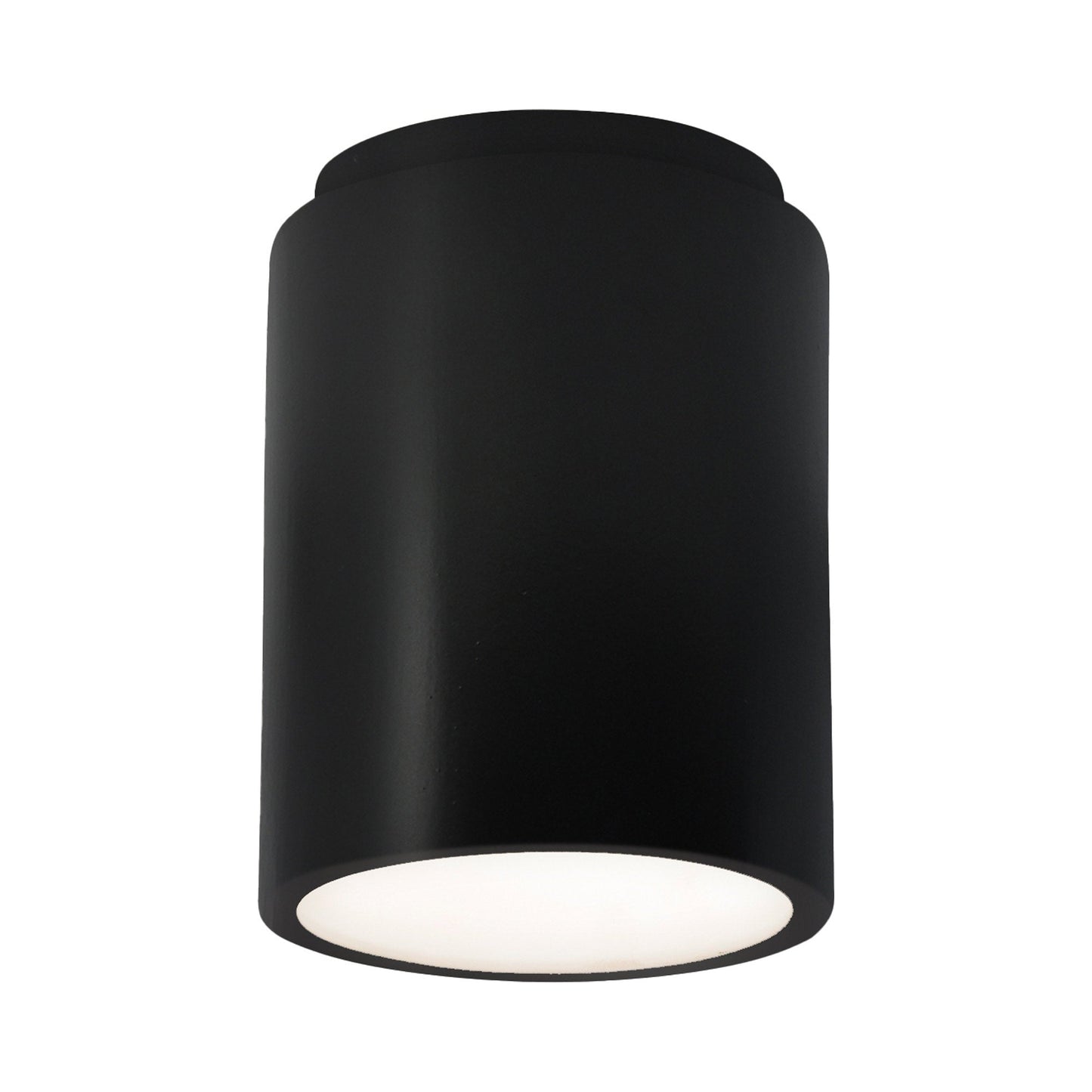Radiance Cylinder Flush Mount Ceiling Light in Carbon Matte Black.