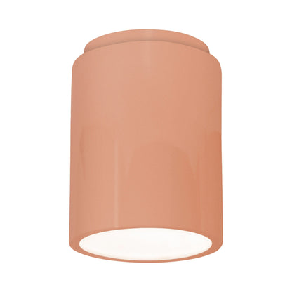 Radiance Cylinder Flush Mount Ceiling Light in Gloss Blush.