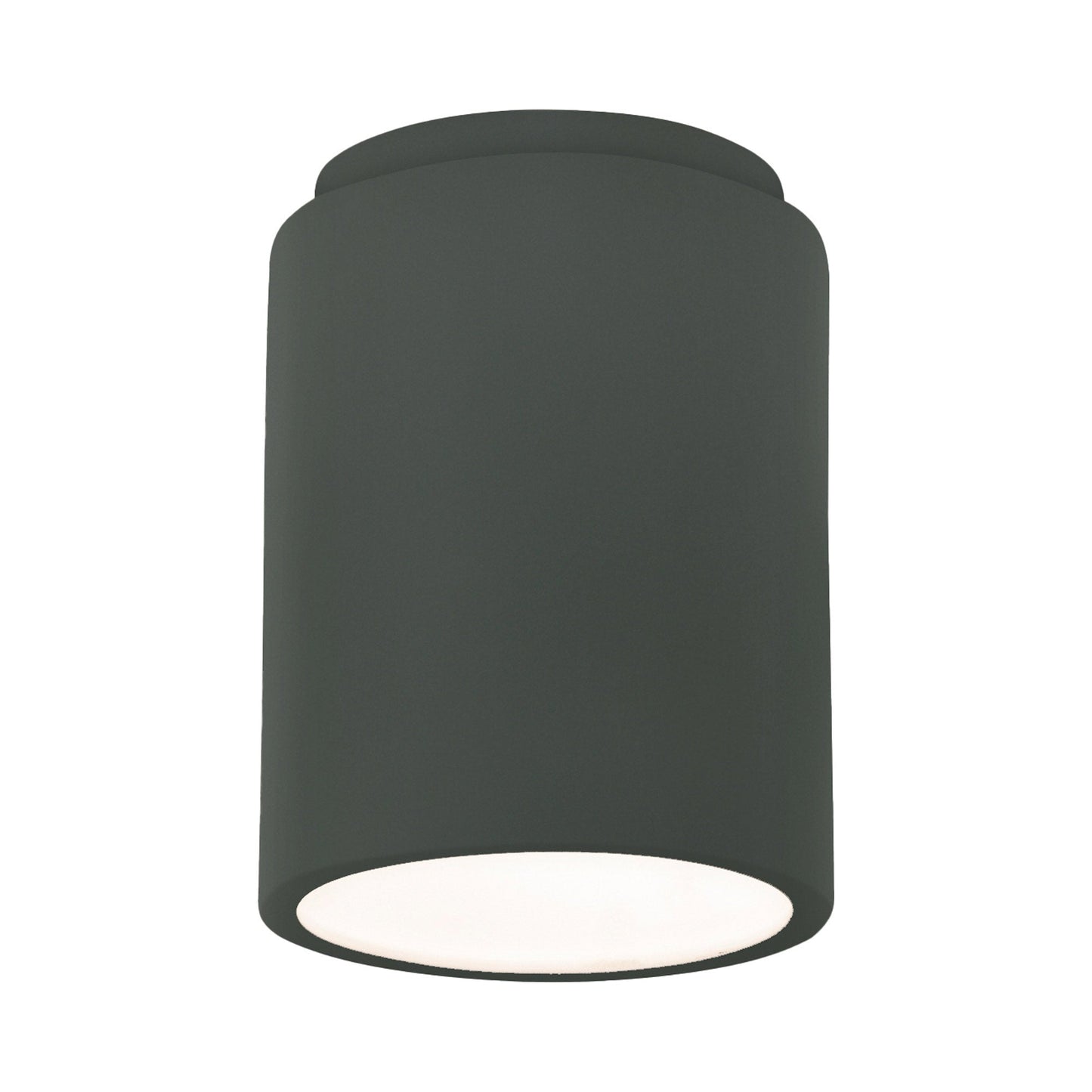 Radiance Cylinder Flush Mount Ceiling Light in Pewter Green.
