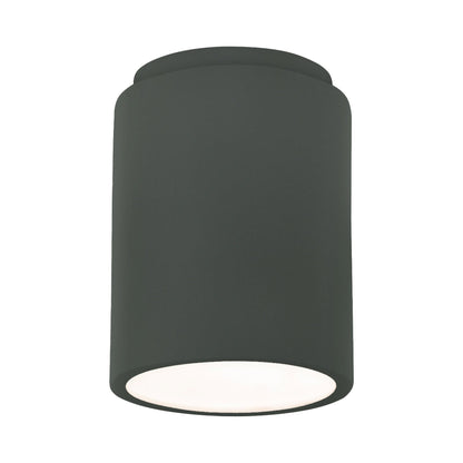 Radiance Cylinder Flush Mount Ceiling Light in Pewter Green.