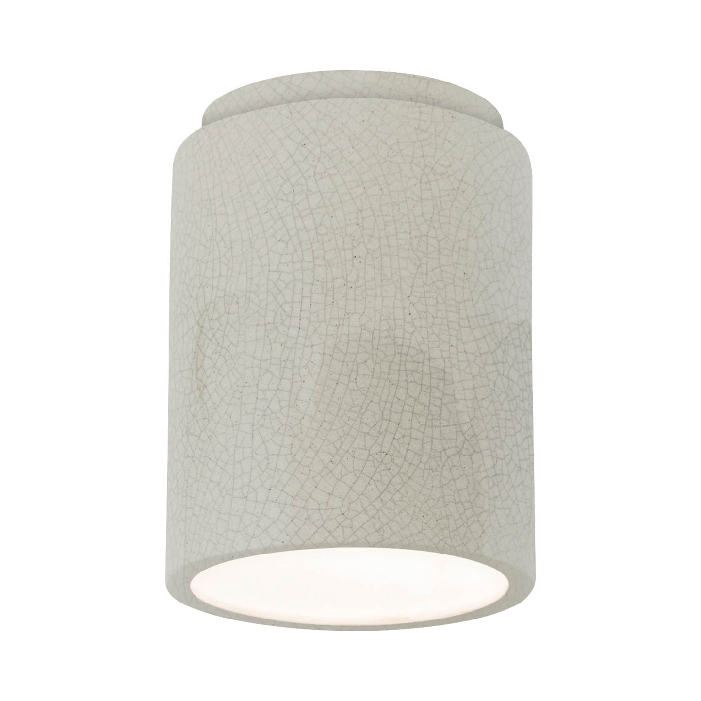 Radiance Cylinder Flush Mount Ceiling Light in White Crackle.