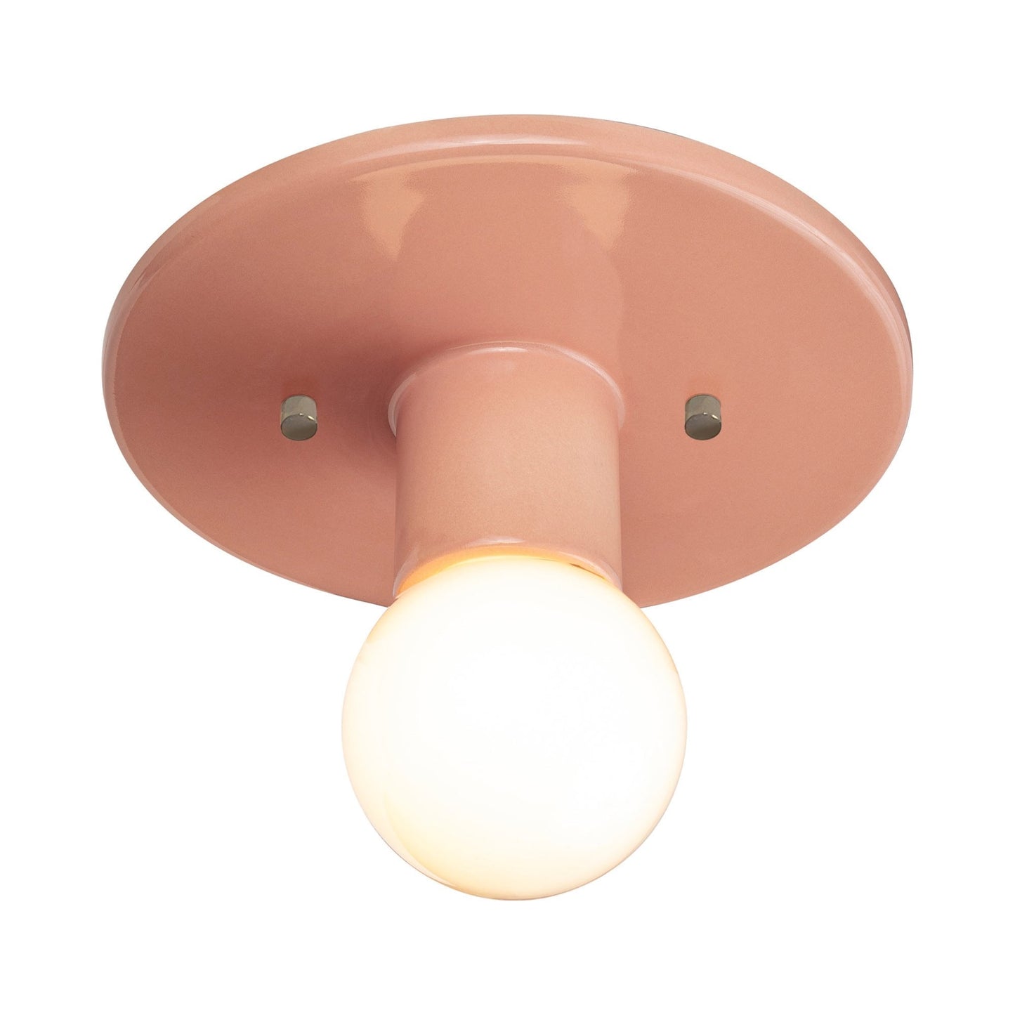 Radiance Discus Flush Mount Ceiling Light in Gloss Blush.