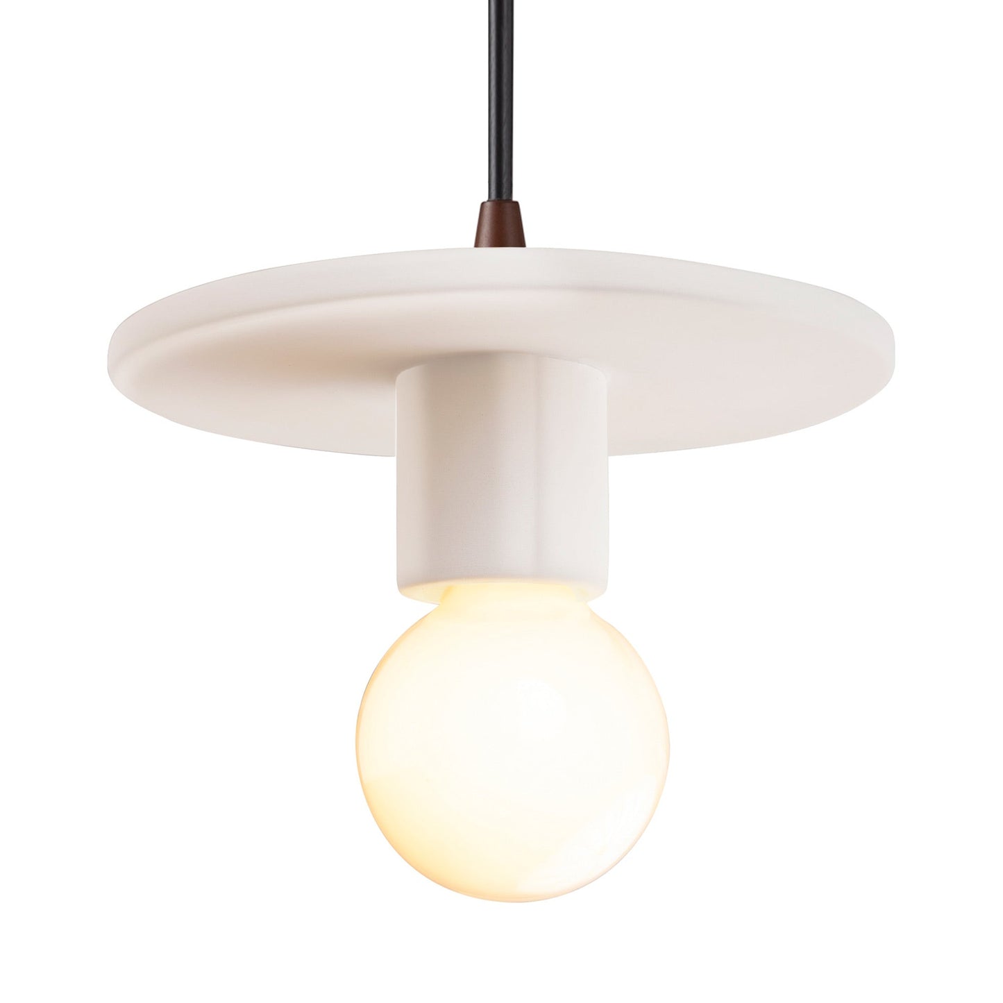 Radiance Discus Pendant Light in Matte White/Dark Bronze/Black.