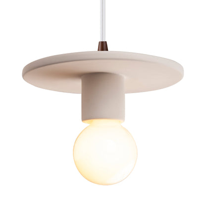 Radiance Discus Pendant Light in Bisque/Dark Bronze/White.