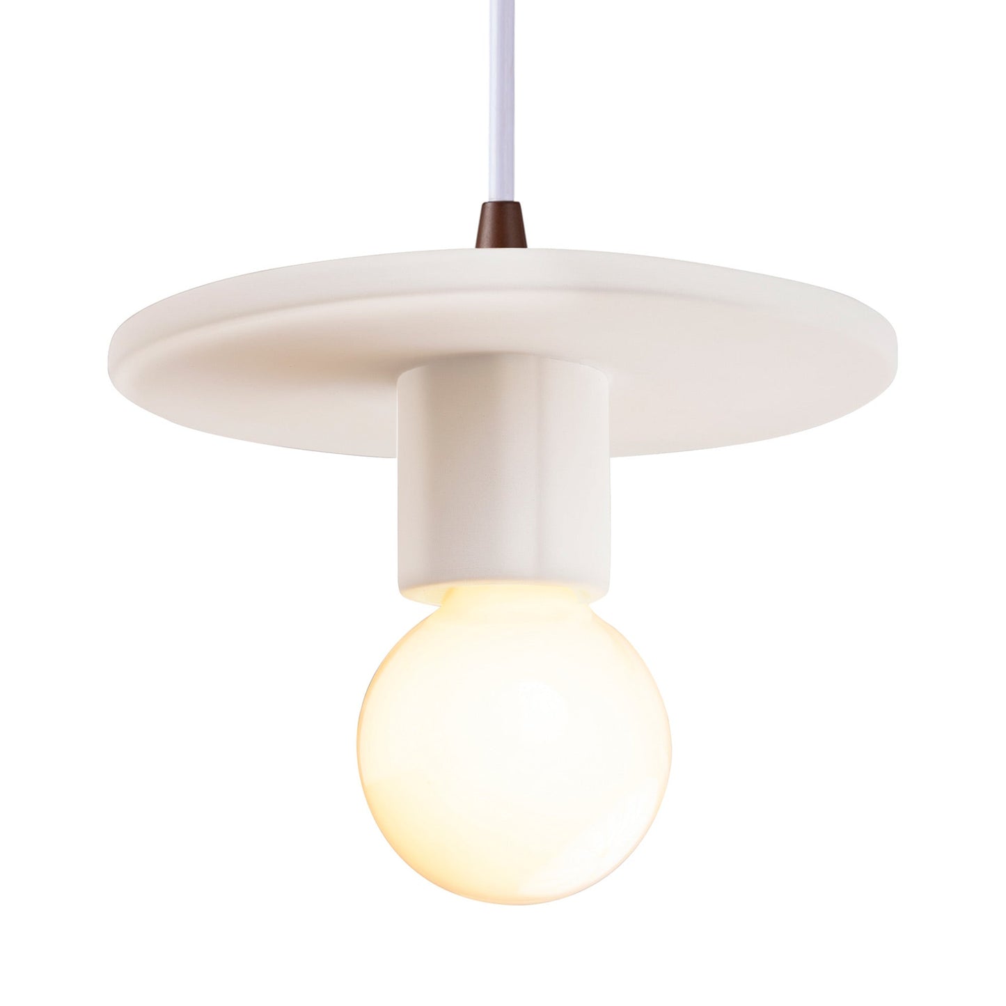 Radiance Discus Pendant Light in Matte White/Dark Bronze/White.
