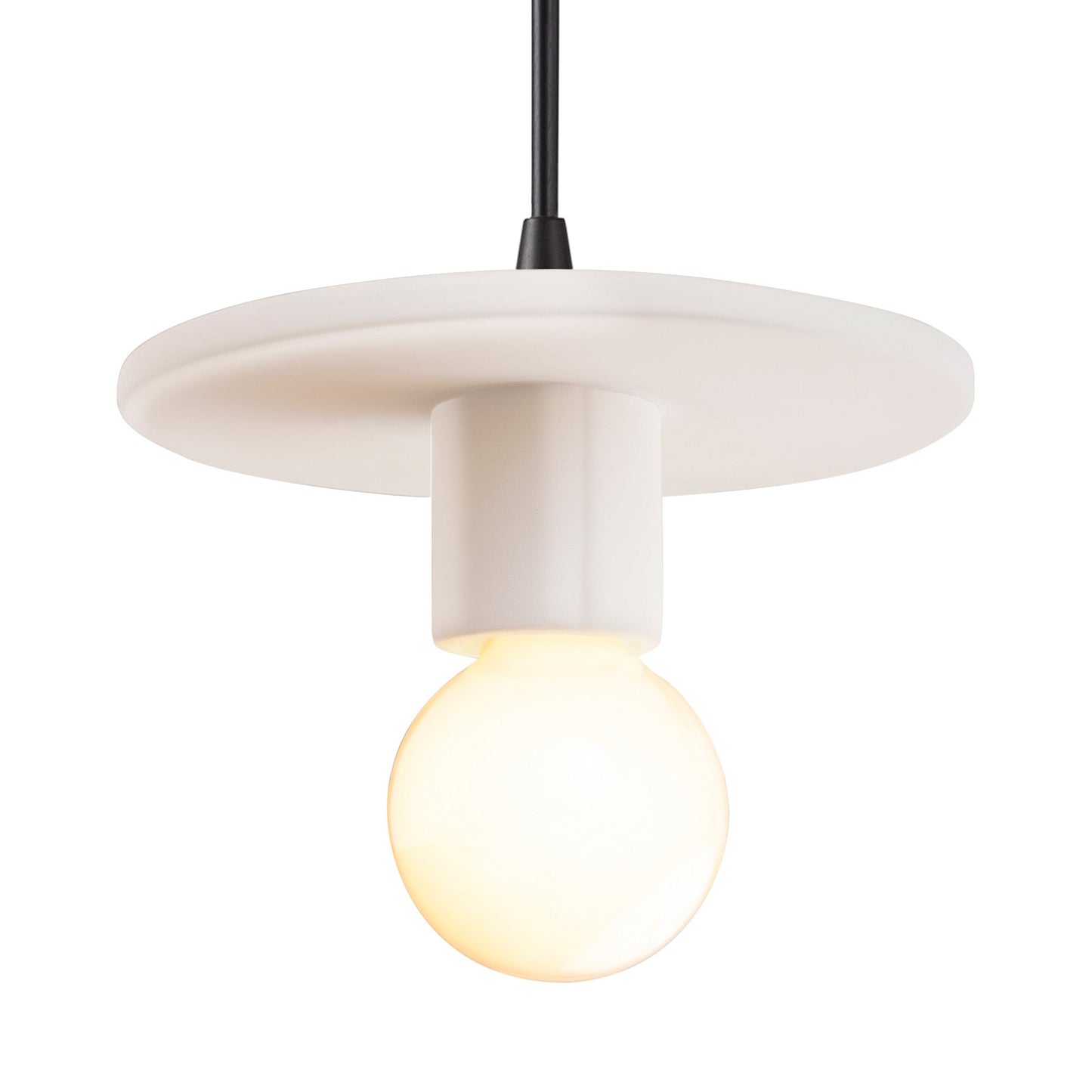 Radiance Discus Pendant Light in Matte White/Matte Black/Black.