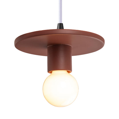 Radiance Discus Pendant Light in Canyon Clay/Matte Black/White.