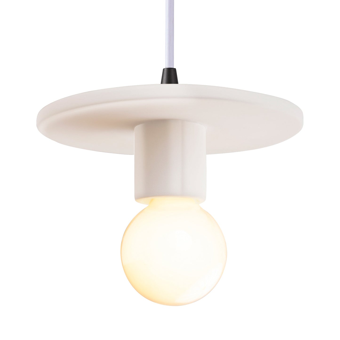 Radiance Discus Pendant Light in Matte White/Matte Black/White.
