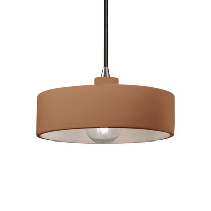 Radiance Dish Pendant Light in Adobe/Brushed Nickel/Black.