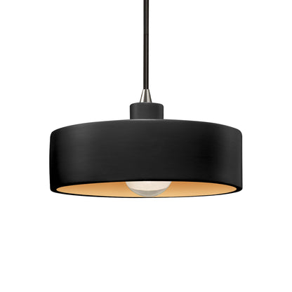 Radiance Dish Pendant Light in Carbon Matte Black/Champagne Gold/Brushed Nickel/Black.